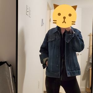 💥3/$40 JAN CLEAROUT |EDDIE BAUER | Sz M Dark Denim Trucker Jacket